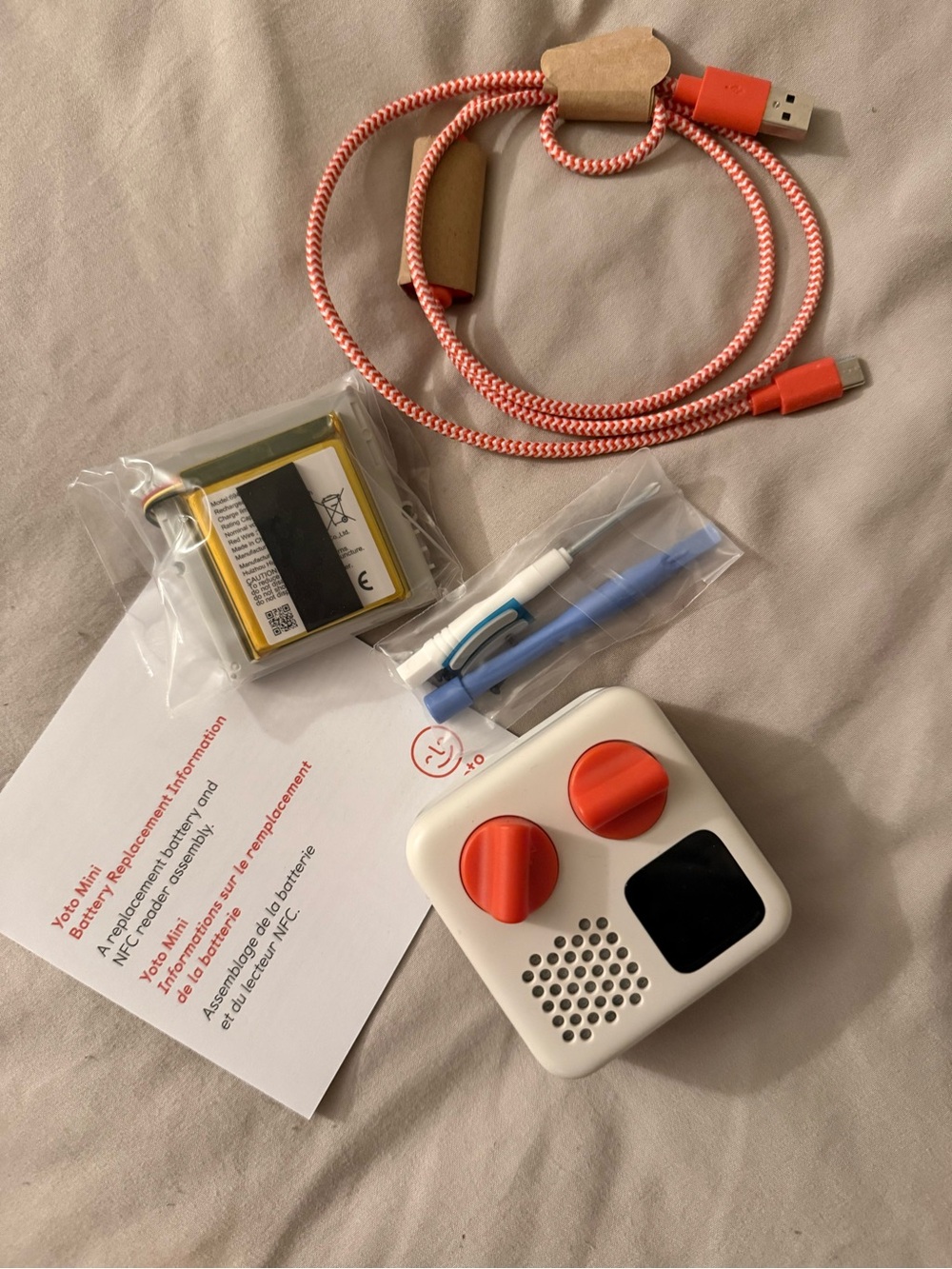 Portable Mini Audio Player with Coral Accents